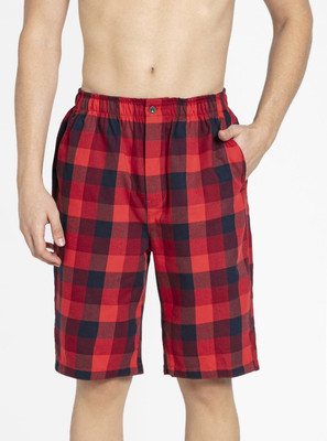 JOCKEY Checkered Men Red Bermuda Shorts