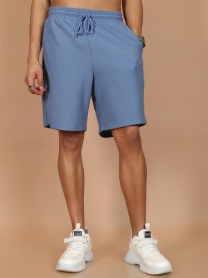 Shine N Show Solid Men Blue Casual Shorts