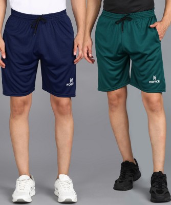 Noyce Printed Men Dark Blue, Dark Green Sports Shorts