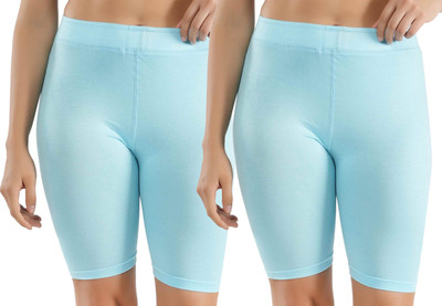 Florafit Solid Women Blue Cycling Shorts