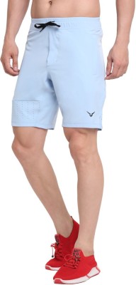 Invincible Solid Men Blue Sports Shorts