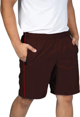 Fabc Solid Men Maroon Basic Shorts