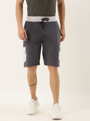 Kaizu Solid Men Grey Chino Shorts, Casual Shorts