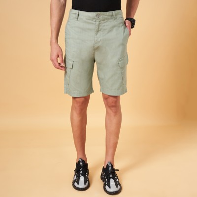 PEOPLE Solid Men Light Blue Basic Shorts