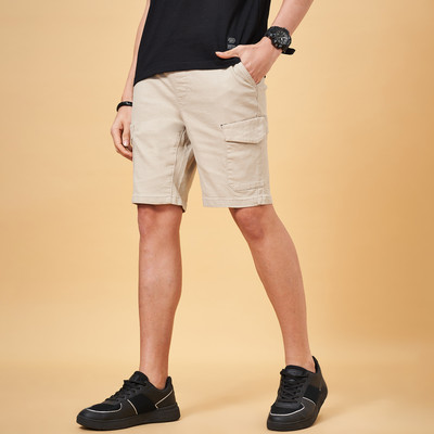 PEOPLE Solid Men White Basic Shorts