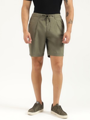 United Colors of Benetton Solid Men Grey Basic Shorts