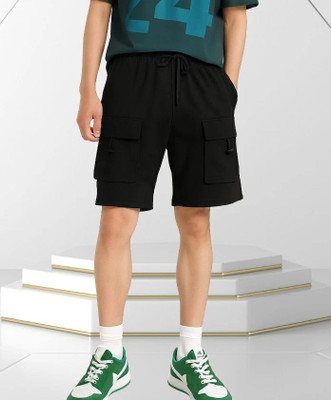 METRONAUT Men's Cargo Shorts with Multiple Pockets – Casual, Sports & Travel Solid Men Black Cargo Shorts