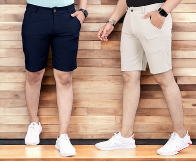 INDICLUB Solid Men Multicolor Regular Shorts