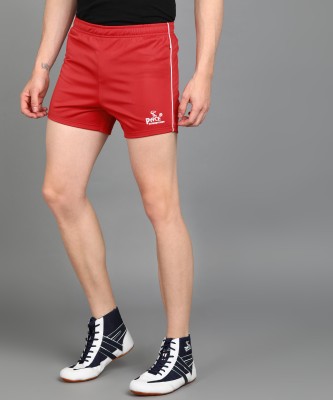 Pace International Striped Men Red Sports Shorts
