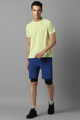 LOUIS PHILIPPE Solid Men Blue Regular Shorts
