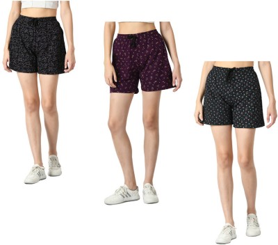 IndiWeaves Printed Women Multicolor Regular Shorts