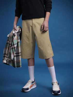 Roadster Solid Men Brown Regular Shorts