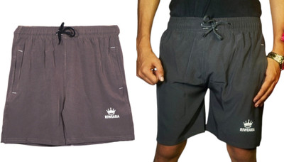 RIWEARA Solid Men Grey, Brown Casual Shorts