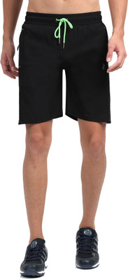 STYLEDHEKO Solid Men Black Regular Shorts, Sports Shorts, Running Shorts
