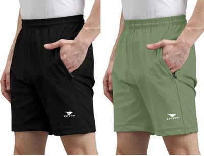 skyrow Solid Men Multicolor Basic Shorts