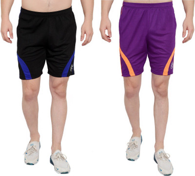 OORA TREND Mesh Men Black, Purple Sports Shorts