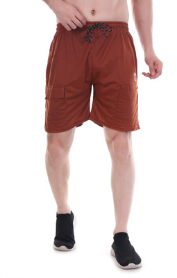 NAVII CLOTHING Solid Men Brown Casual Shorts