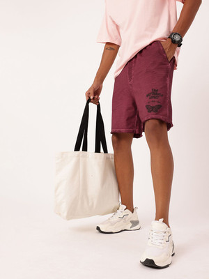 Kook N Keech Printed Men Maroon Regular Shorts