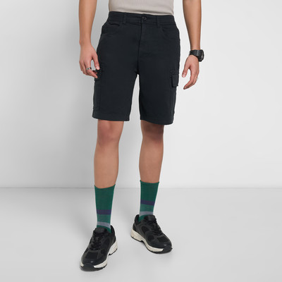 PEOPLE Printed Men Black Basic Shorts