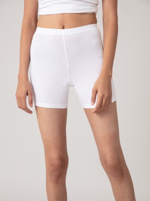 Nykd Solid Women White Cycling Shorts