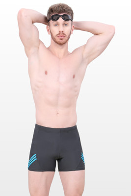 Lactra Printed Men Black Swim Shorts