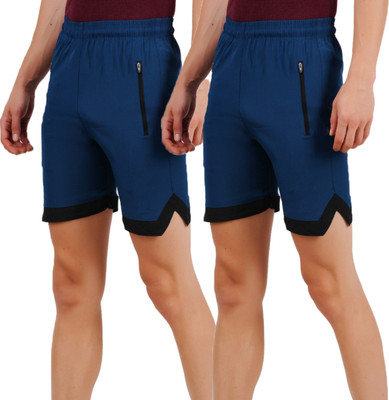 jocker Color Block Men Blue Bermuda Shorts
