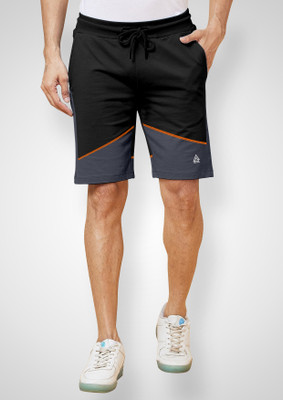 FTX Self Design Men Black Sports Shorts