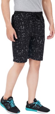 FEEL TRACK Checkered Men Black Basic Shorts