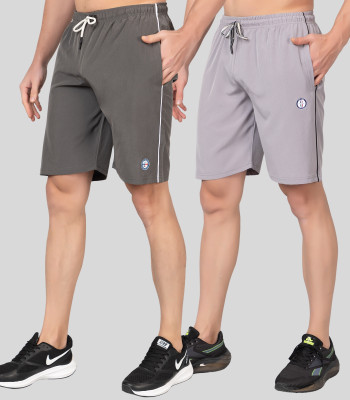 Pyro Spirit Striped Men Grey Basic Shorts