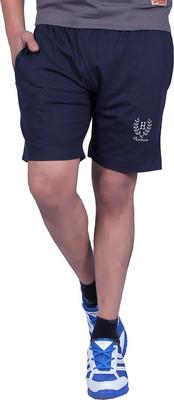 Humbert Solid Men Dark Blue Basic Shorts