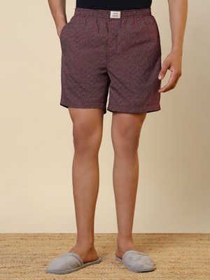 SLEEPZ BY RAYMOND Printed Men Maroon Boxer Shorts