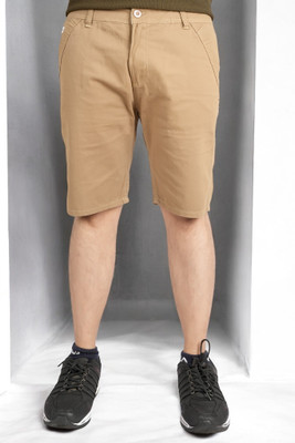 RCS Solid Men Beige Chino Shorts