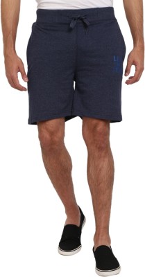 V-MART Solid Men Dark Blue, Dark Blue Bermuda Shorts