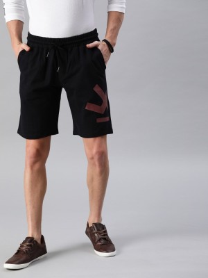 WROGN Printed Men Black Basic Shorts