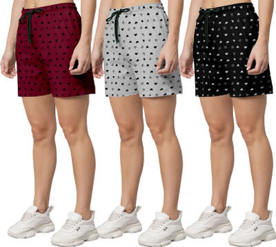 GRIVAAMBALIYA Printed Women Multicolor Regular Shorts