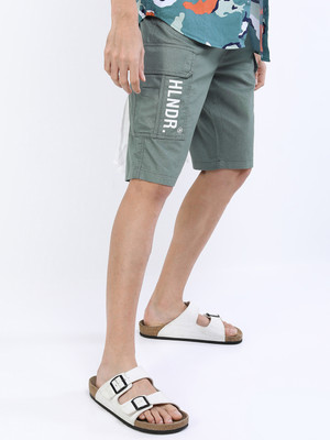 HIGHLANDER Solid Men Green Cargo Shorts
