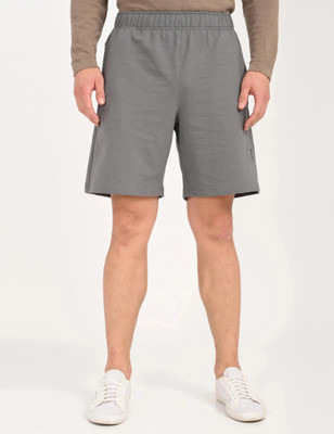 Spartum Solid Men Grey Basic Shorts
