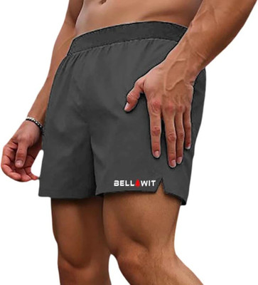 Bellwit Solid Men Grey Sports Shorts