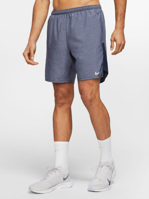 NIKE Solid Men Blue Running Shorts