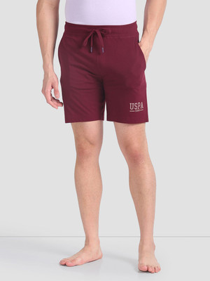 U.S. POLO ASSN. Printed Men Maroon Regular Shorts