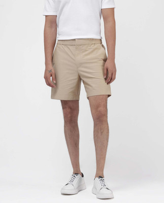 RARE RABBIT Solid Men Khaki Casual Shorts