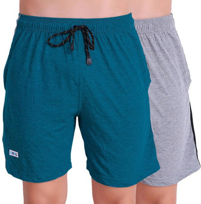 TT Self Design Men Grey, Light Blue Bermuda Shorts