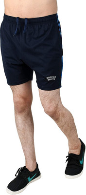 TRIZON Solid Men Black Basic Shorts