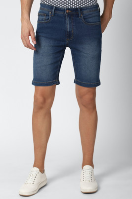 PETER ENGLAND Solid Men Blue Regular Shorts