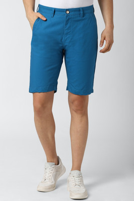 PETER ENGLAND Solid Men Blue Regular Shorts