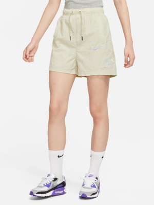 NIKE Solid Women Beige Sports Shorts