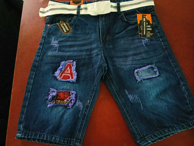 PHYASANA Self Design Men Denim Blue Denim Shorts