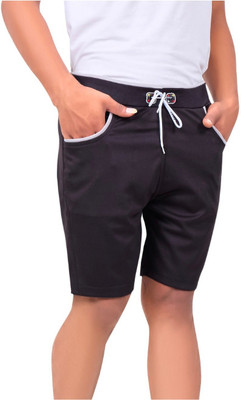 MAANU Solid Men Reversible Black Regular Shorts