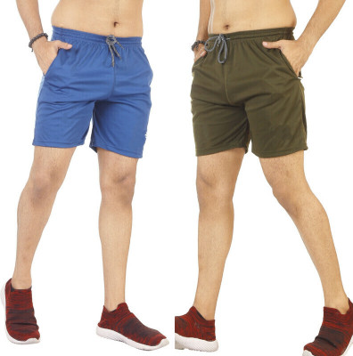 PG PENGUINE Solid Men Multicolor Regular Shorts