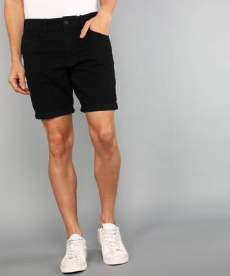 U.S. POLO ASSN. Solid Men Black Denim Shorts Price History